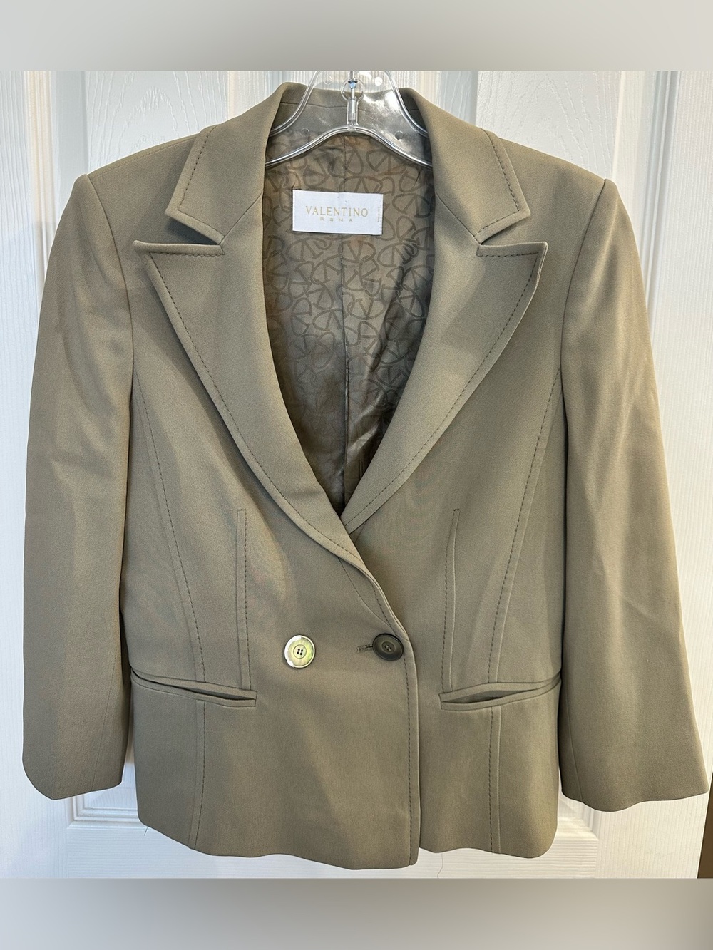 Valentino Roma Jacket - Vintage & Authentic in Khaki Size EU 44 US 8 Runs small